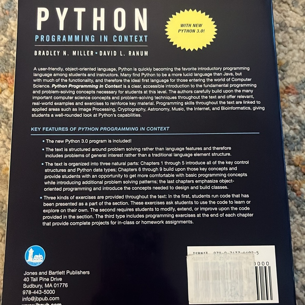 Python Programming In Context by Bradley N Miller EUC - Picture 4 of 13